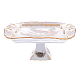 Блюдо на ножке Queen's Crown Aristokrat Охота бежевая 30*25 см