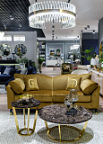 Стол журнальный Dark Emperador коричневый/золото GARDA DECOR