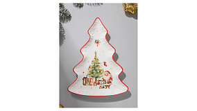 Блюдо 3D Decor de table Рождественский винтаж.Ель 26 см