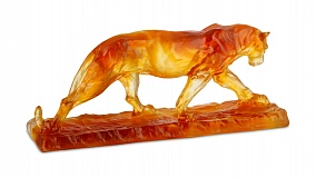Фигурка Decor de Table Pate de Verre Cristal Пума 22 см, темно-янтарная, п/к