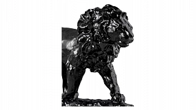 Фигурка Decor de Table Pate de Verre Cristal Лев 22 см, хрустальное тесто, черная, п/к