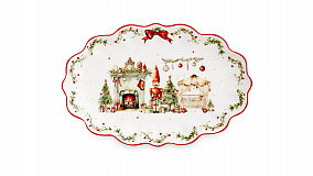 Блюдо овальное Decor de table Рождественский винтаж 32х21 см