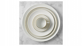 Чашка чайная с блюдцем Wedgwood Джио Голд 220 мл, фарфор